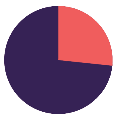 26 percent pie chart